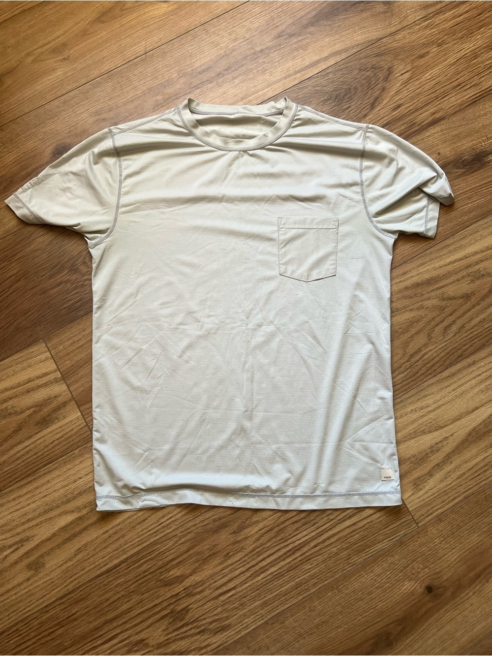 Vuori Mens Cream Athletic Pocket T-Shirt